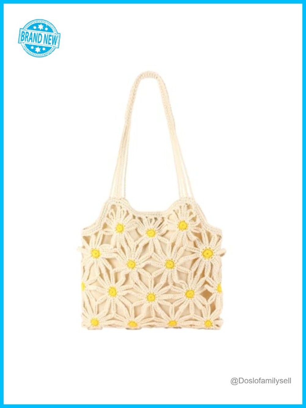 Handwoven Crochet Beach Tote Bag Women Summer Shoulder Hobo Bag